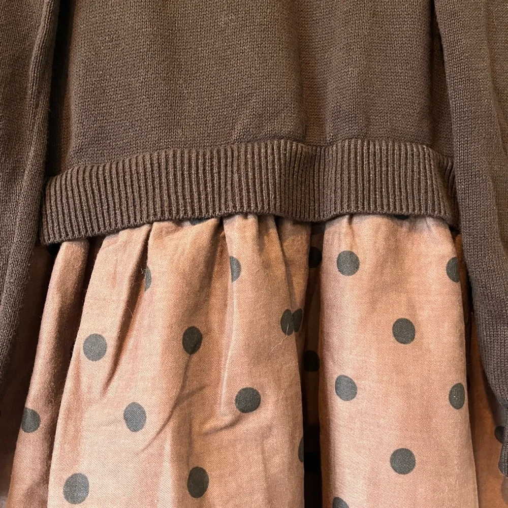 Gap size M (8/9) mixed media sweater dress in brown